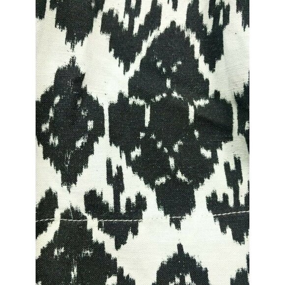 Loft Womens A Line Pleated Skirt Black White Geometric Size 14 - Picture 4 of 5